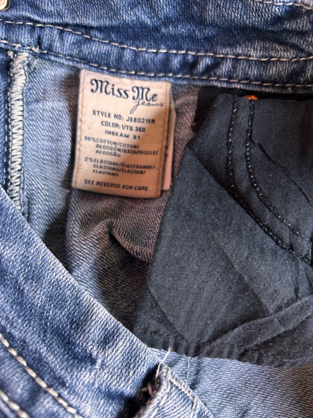 Miss Me Blue Bootcut Jeans with Embellished Back Pocket - Picture 6 of 6